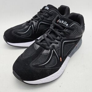 FitVille Rebound Core Mens 11W Black Walking Sneakers TW-RCV120230905M NWT Wide